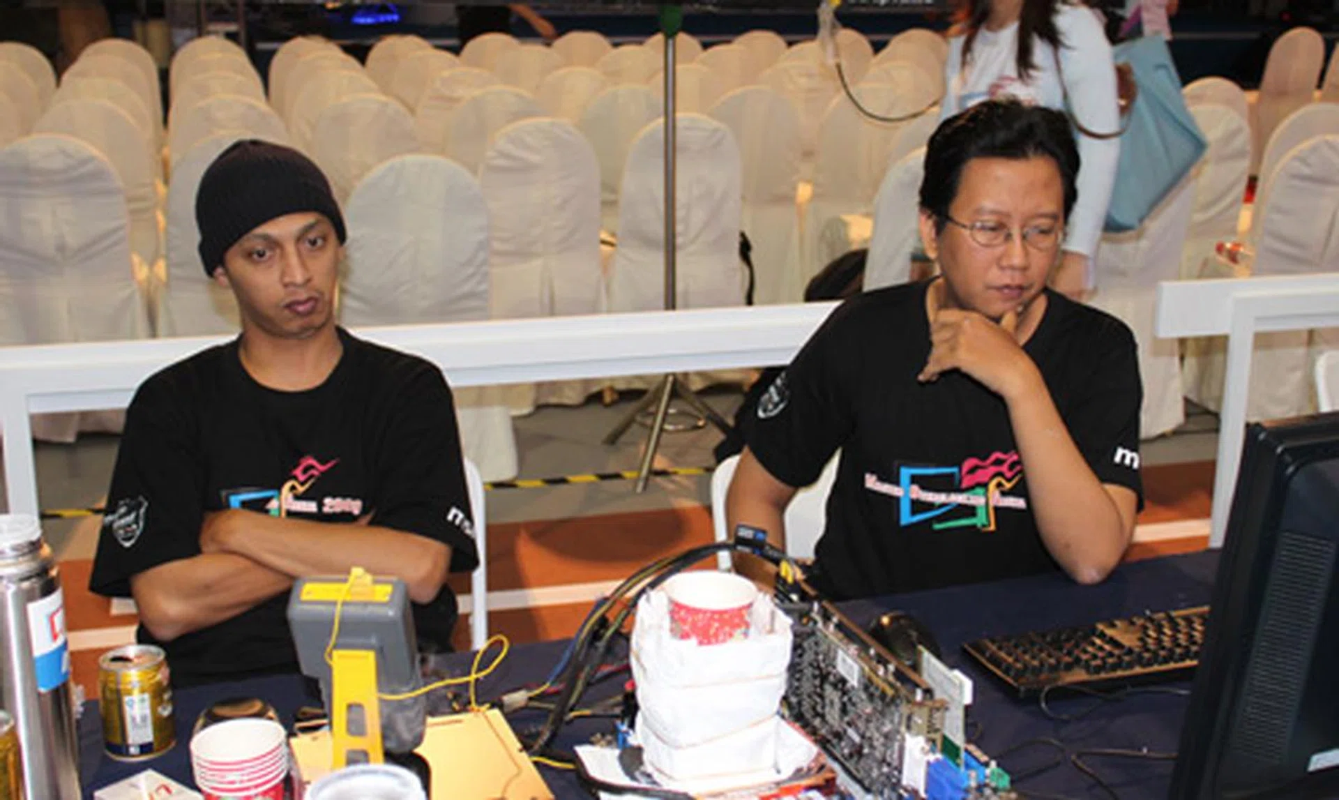 Team Indonesia don't look too pleased.