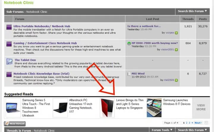Here's the same related articles function working in the forum to bring you content relevant to the forum discussions.