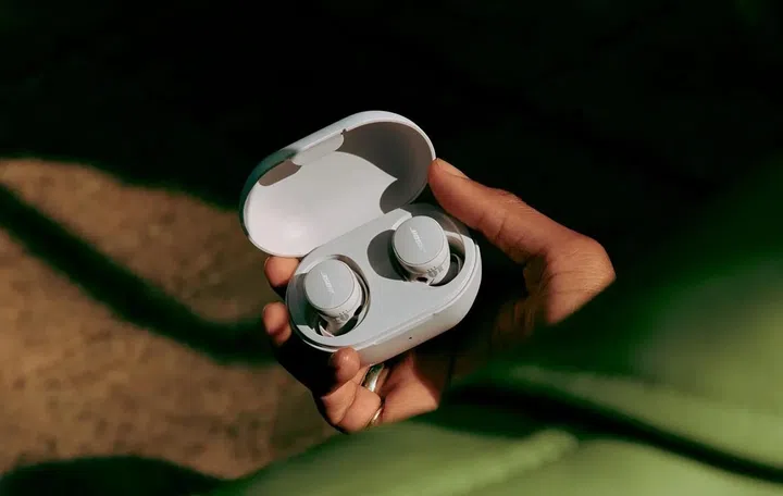 The earbuds in White Smoke. Photo: Bose