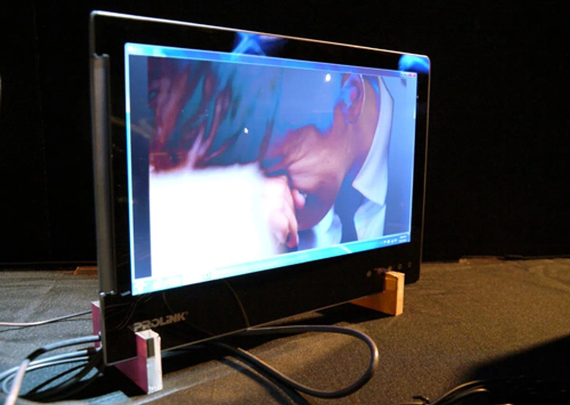 The USB-powered PRO1301WE features an LED edge-lit LCD monitor with a slim 8mm depth. It is displayed here in a standalone configuration, but note that those funky stands aren't included with this 13.3-inch monitor. Don't mistake this screen for a tablet.