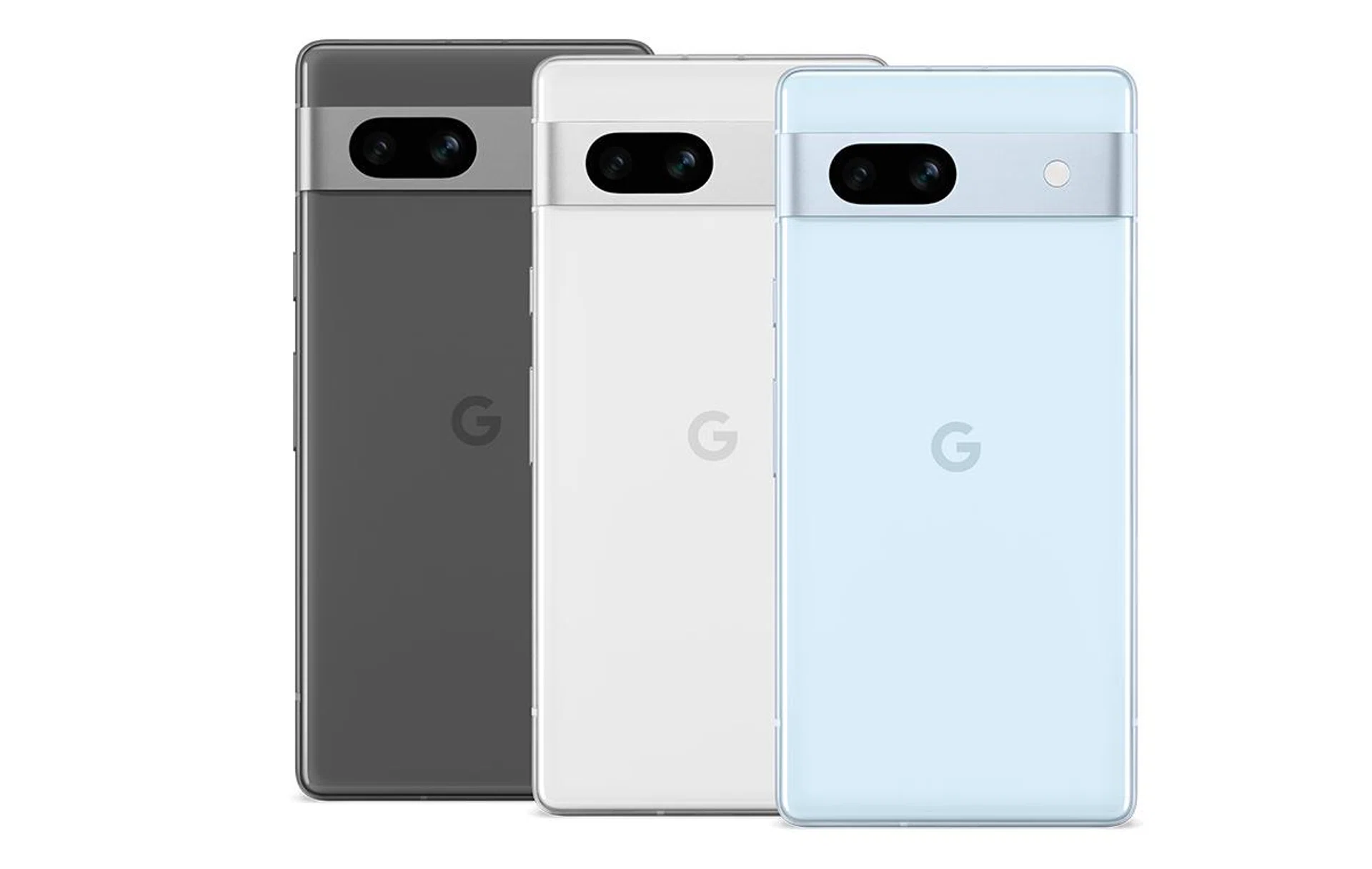 Google Pixel 7a in its three colourways.