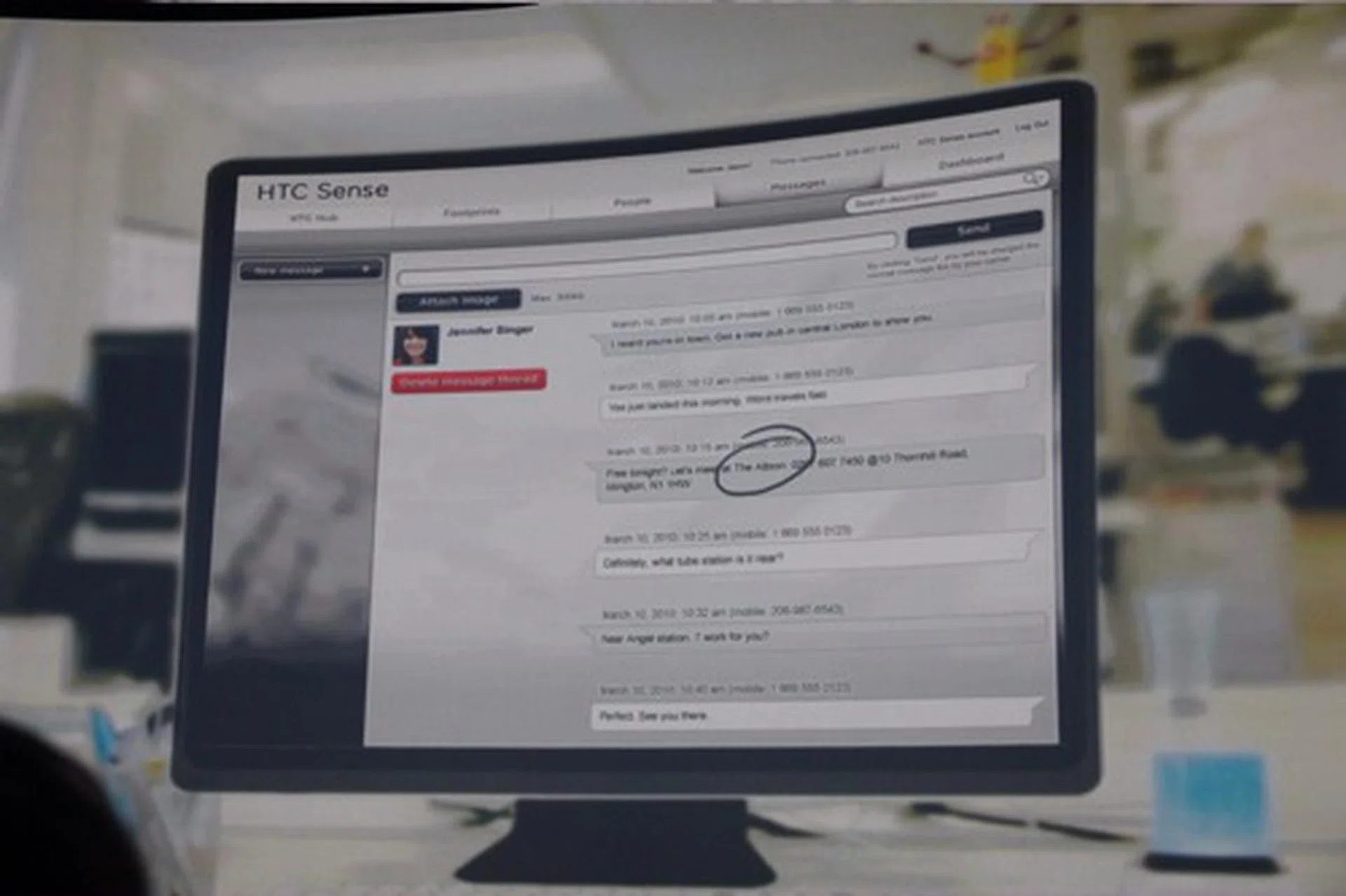 Part of the new services on HTCsense.com include the ability to refer to old text messages saved on the cloud.