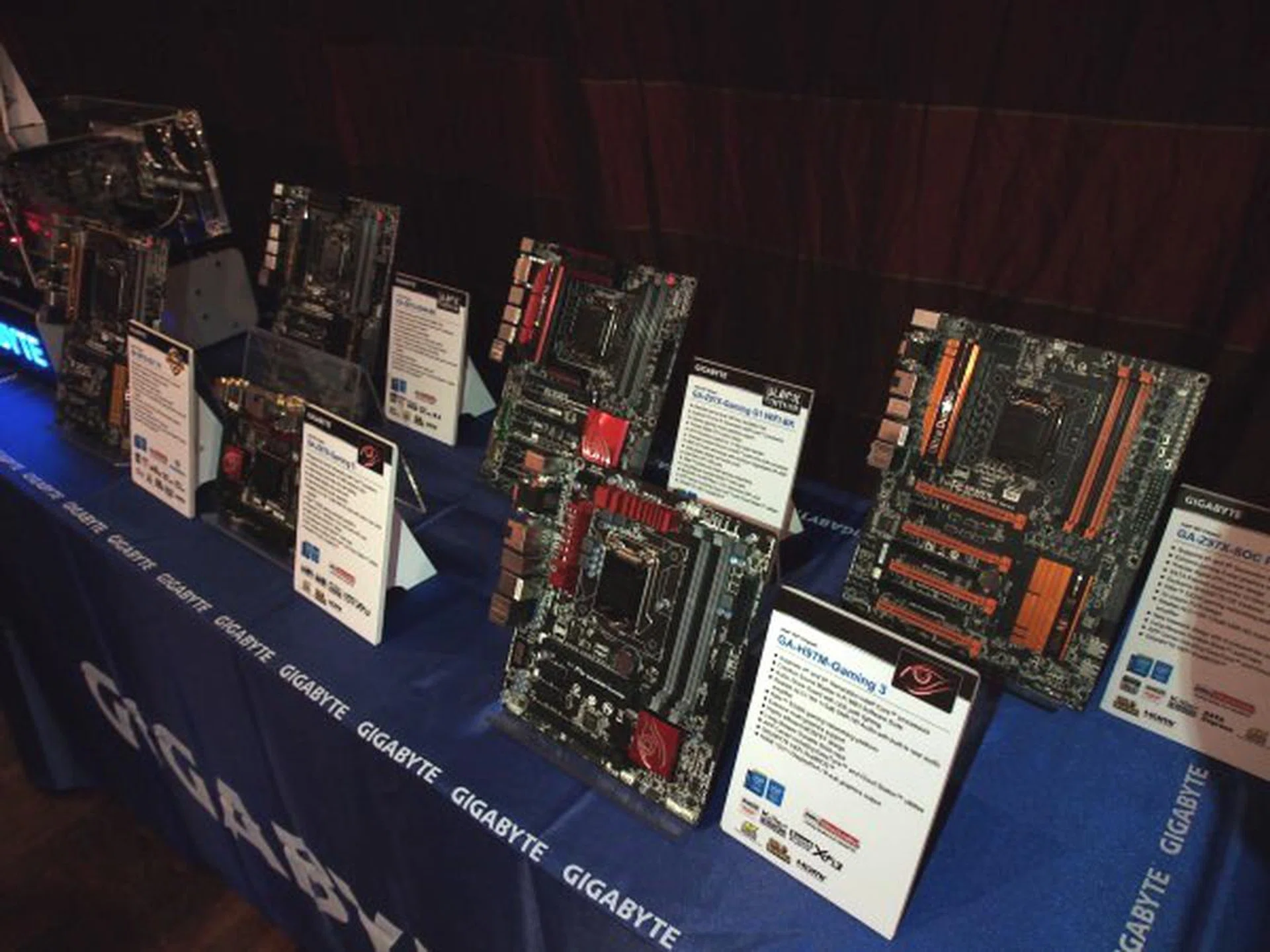 A sample range of new Gigabyte 9 Series boards. They've got everything from Full ATX to mini-ITX for all your DIY needs.
