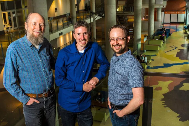 (L to R) Richard Sutton, Michael Bowling, and Patrick Pilarski