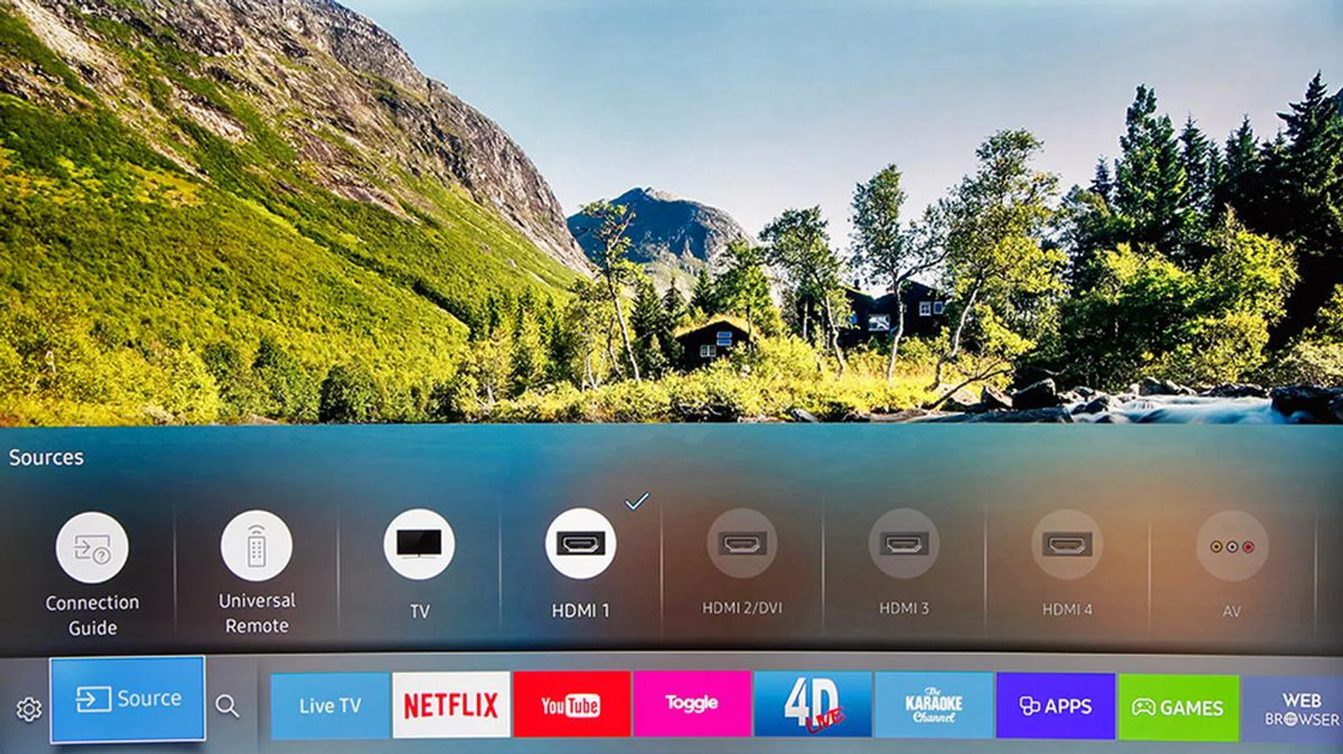 Whether it's live TV programming or OTT content, source or quick system setting selection, you can get to them all from the Smart Hub menu bar. When you exit a streaming app, say YouTube, to look at something else, it'll continue playback from where you last left it when you return.
