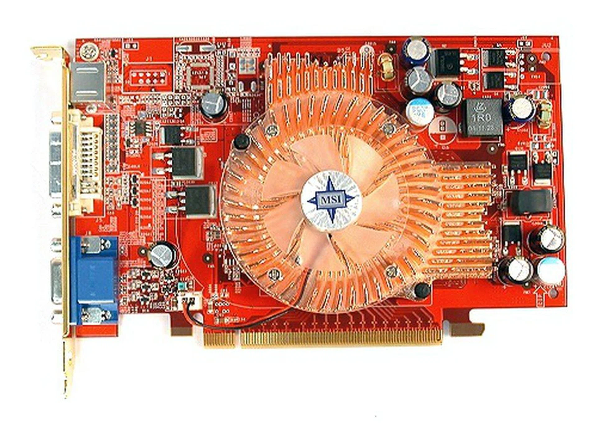 A front view of the MSI NX6600-VTD128E Diamond graphics card shows that it mostly resembles the GeForce 6600 GT version too.
