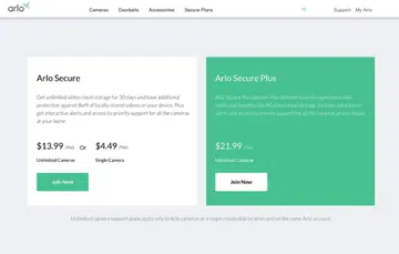 The new Arlo Secure price plans. 