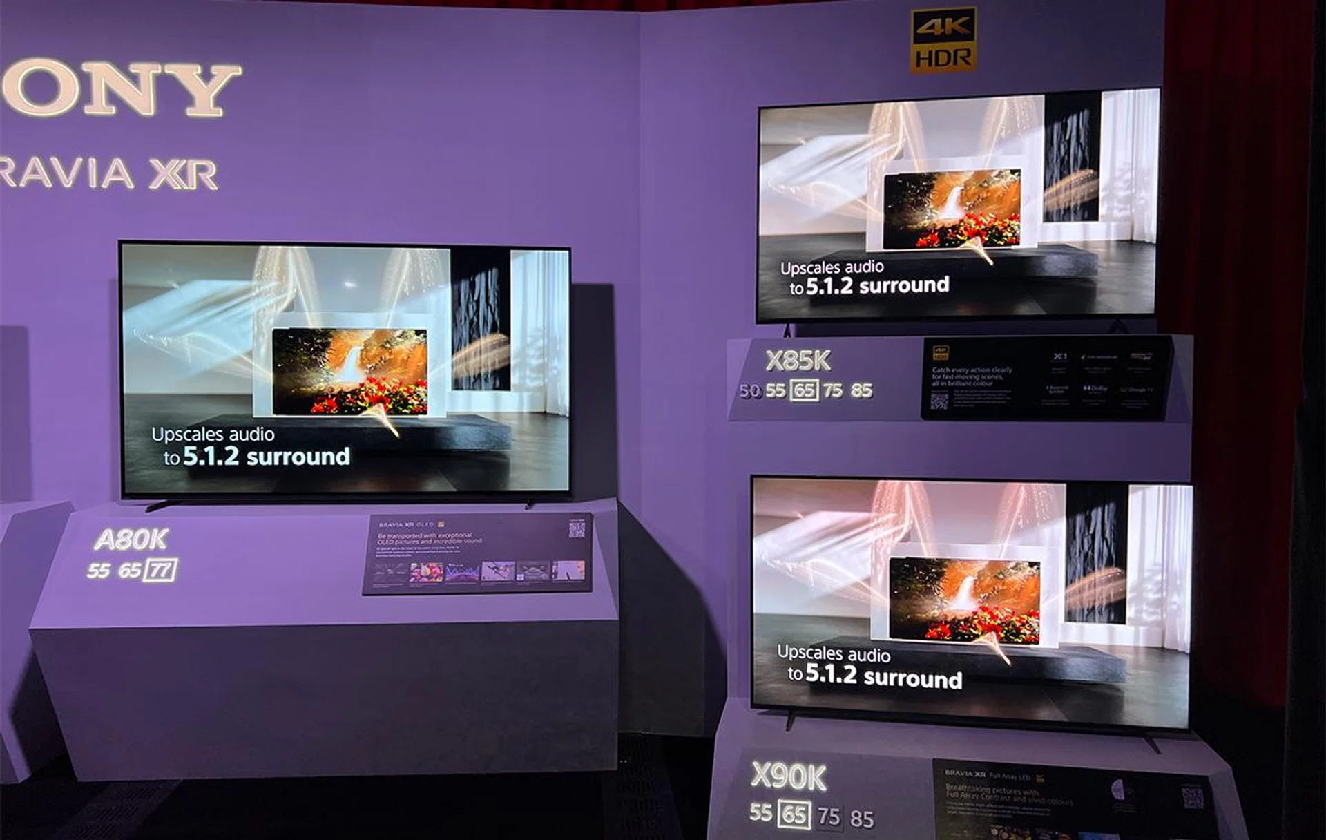A-series are OLED panels, whereas X-series are LED panels.