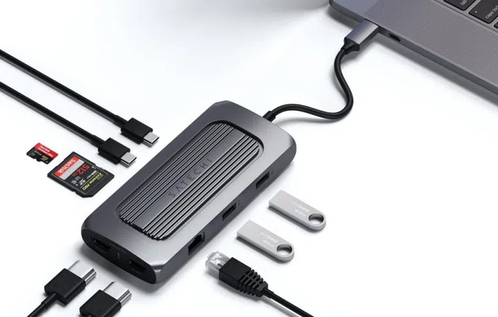 The Satechi USB-C Multiport MX adapter. <br>Image source: Satechi