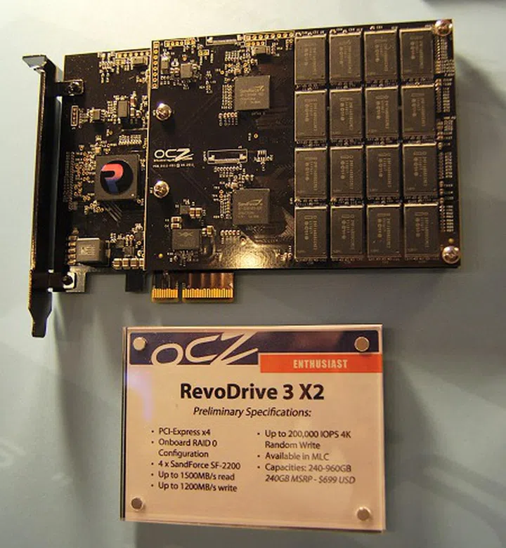 Possibly the meanest storage solution available for an enthusiast, the OCZ RevoDrive 3 X2 uses four SandForce SF-2200 controllers! The specs speak for themselves and are eye-popping indeed.