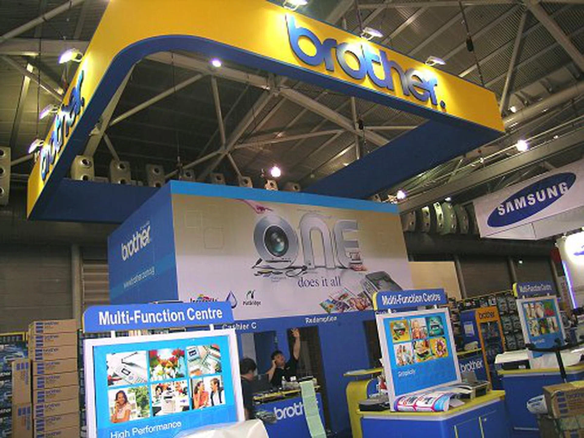 Brother's booth with great offers from entry level personal printers, to multi-function printers to their powerful laser multi-function centers. 