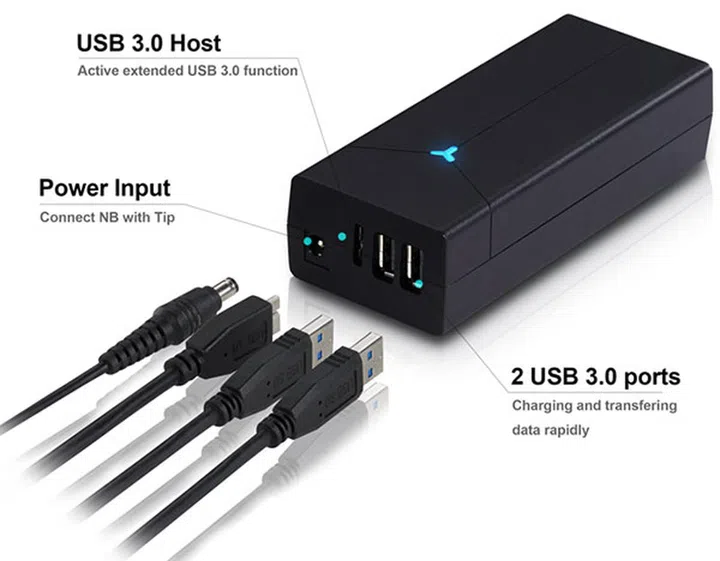 The NB H 65 has a total output of 65 watts and comes with two USB 3.0 ports. (Image Source: FSP)