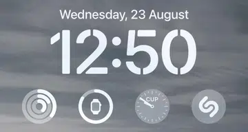 The new Shazam lock screen widget on the right. 