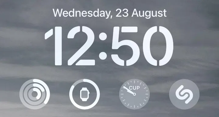 The new Shazam lock screen widget on the right. 
