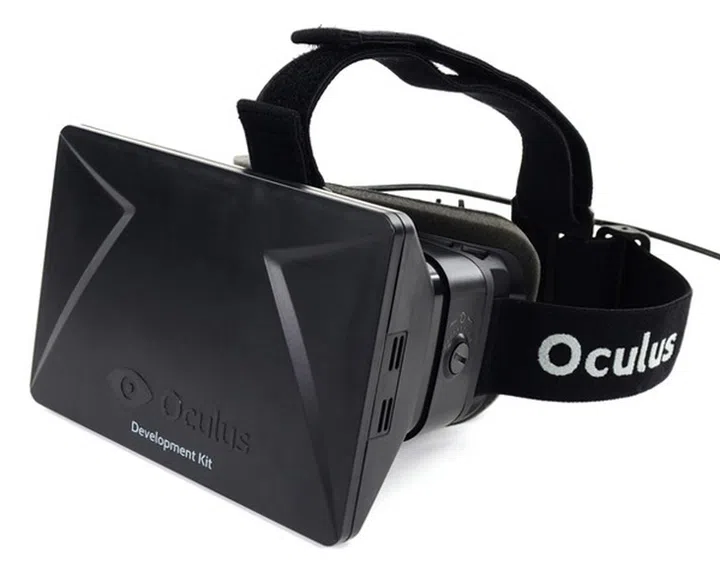 The original Oculus Rift Development Kit (DK) 1, which was shipped to developers in late 2012.