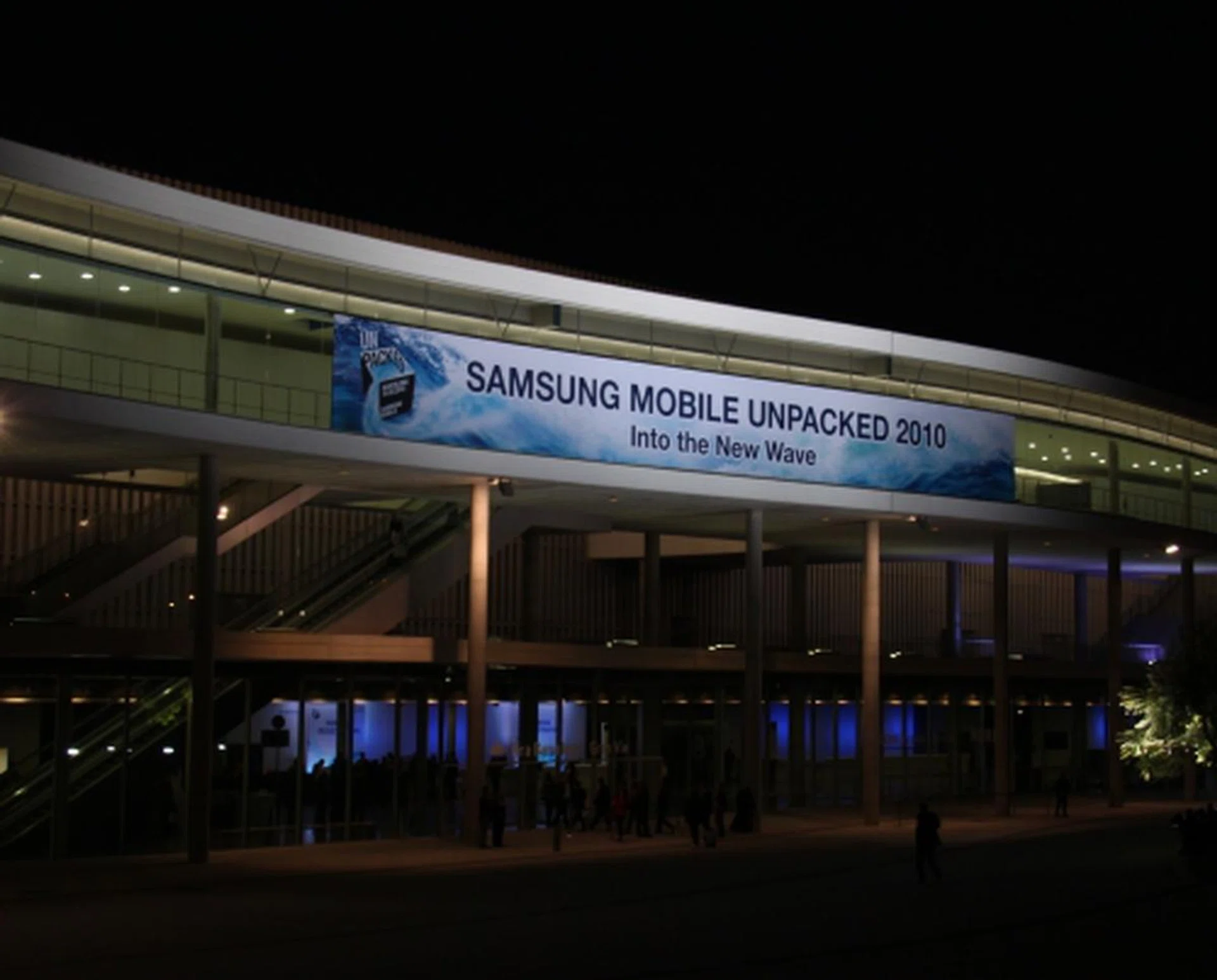 The entrance to the Samsung Unpacked event, which was held at Hall 8 of the Fira Barcelona complex, a distance away from the main Mobile World Congress