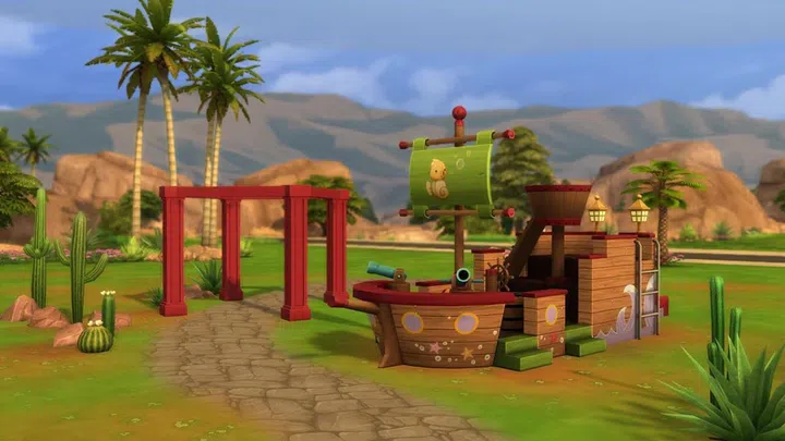 A new pirate ship Build Buy item included in the update. (Image source: Electronic Arts)