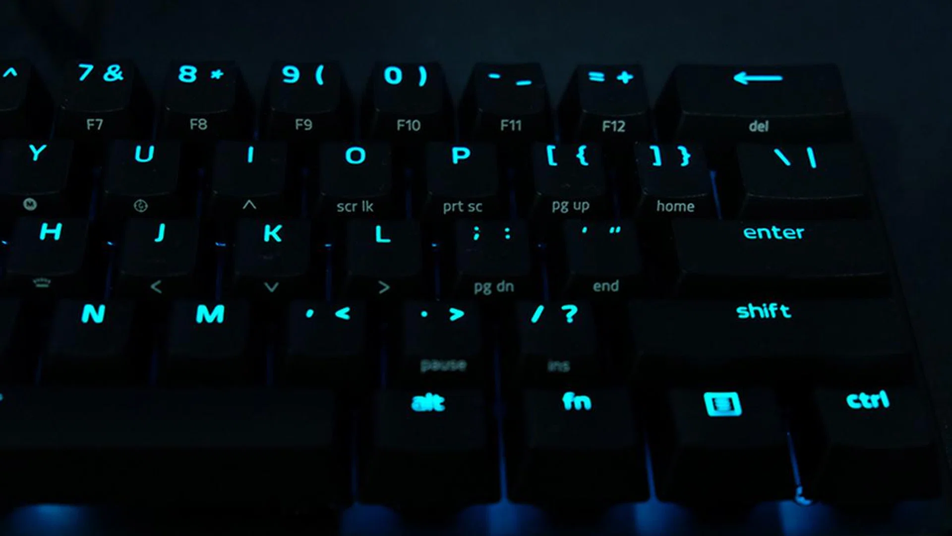 Secondary legends are printed on the sides of the keycaps.