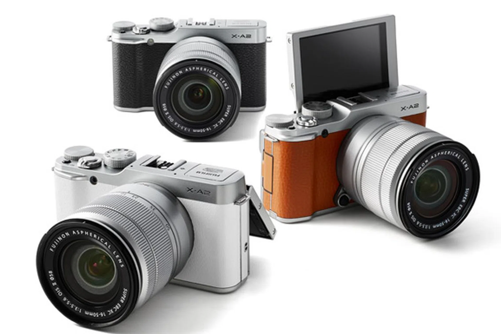 The X-A2 featured in white, brown and black.