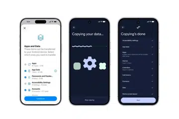 The interface of Google’s improved iOS-to-Android transfer process.