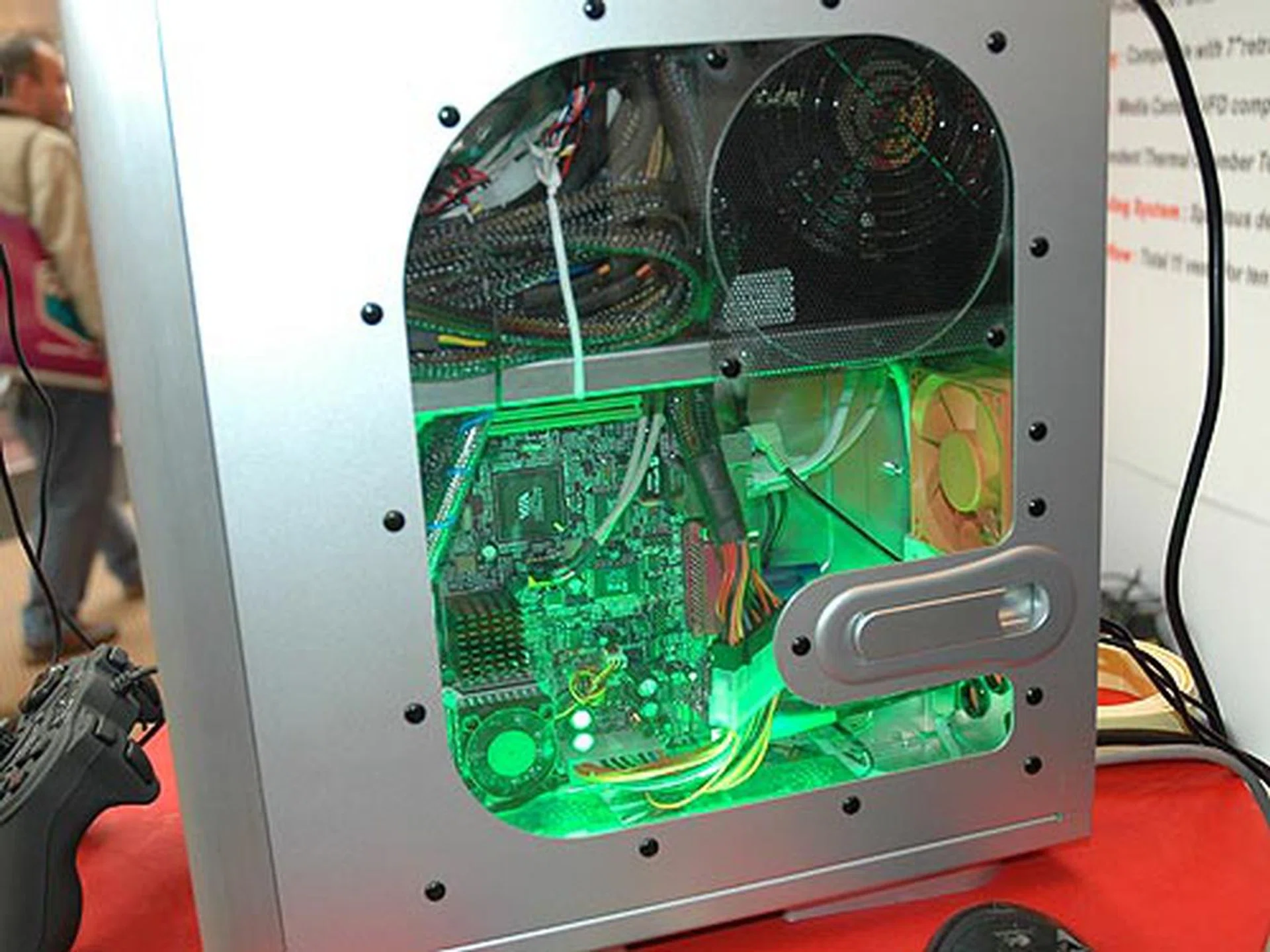 Over on the right side, you'll find a mini-ITX board which is its secondary portion.