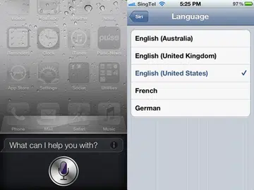 Siri currently supports English (U.S, U.K and Australia), French and German languages.