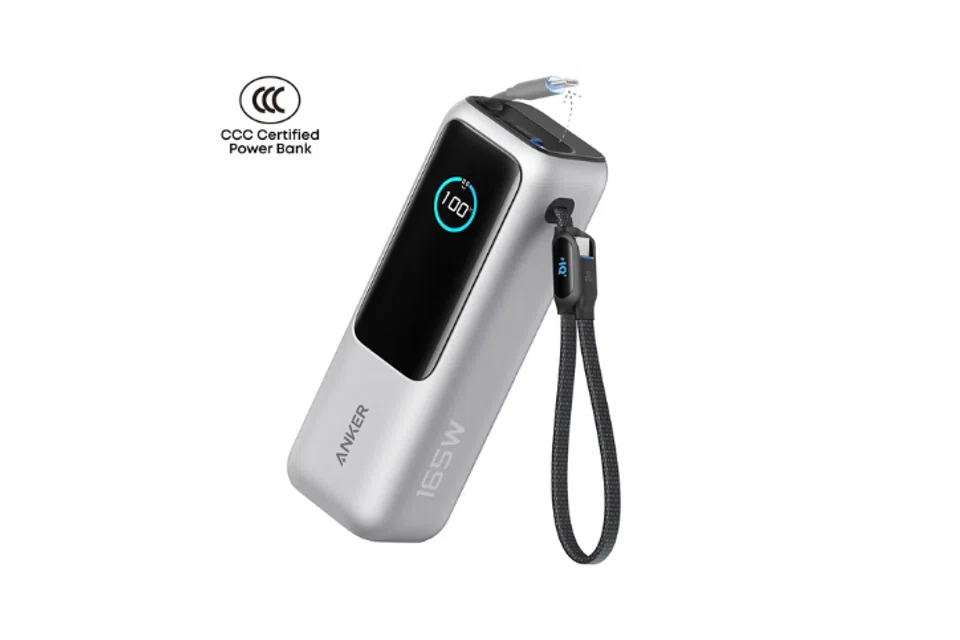 Anker 25,000mAh Power Bank (165W, Built-In and Retractable Cables)