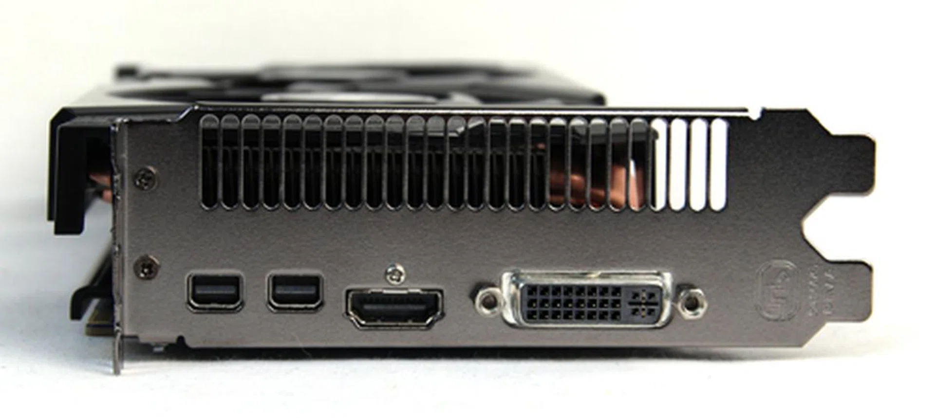 As with the other cards in our shootout, Sapphire's model offers the same ports as the reference design, with one DVI-D port, two mini-DisplayPort ports and one HDMI port. As expected, it's also powered by dual 6-pin PCIe Molex power connectors.