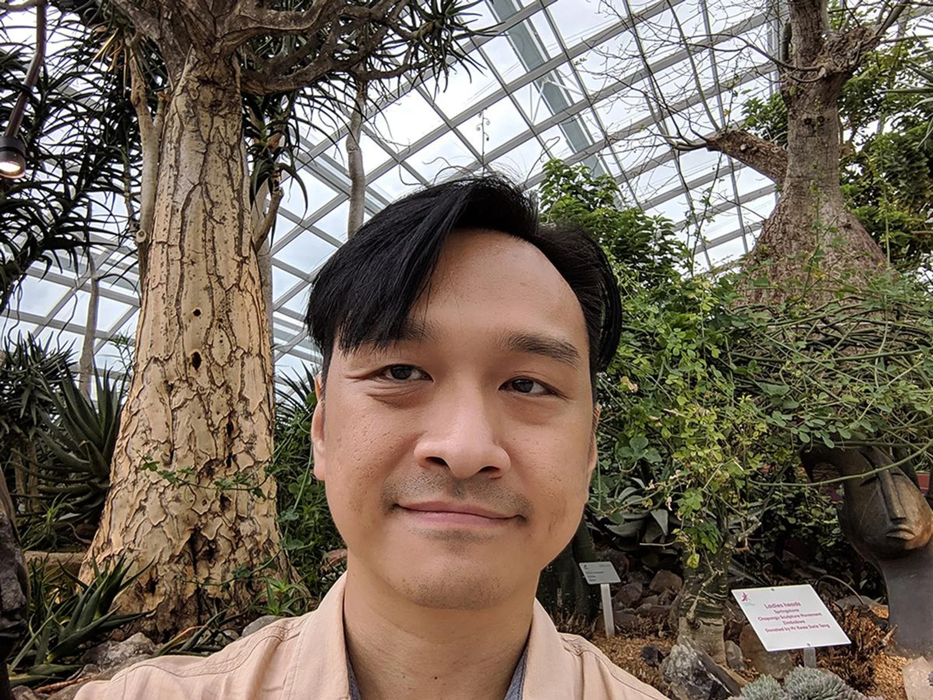 A selfie captured in the default perspective.