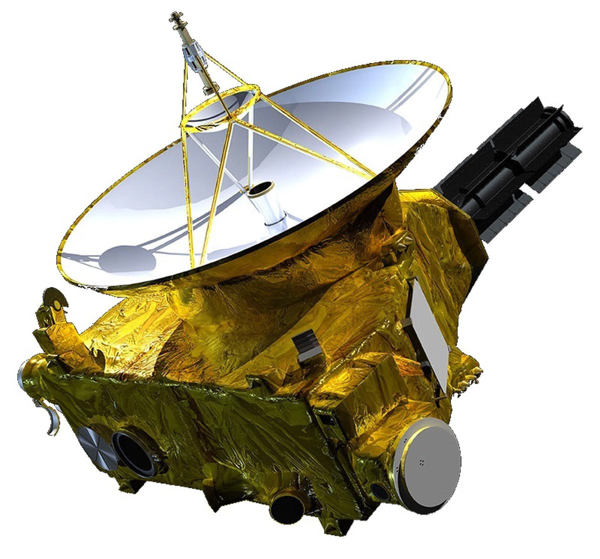 The New Horizons probe. Image credit: NASA. Licensed under Public Domain via Wikimedia Commons.
