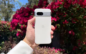 Google Pixel 8a in Porcelain colourway.