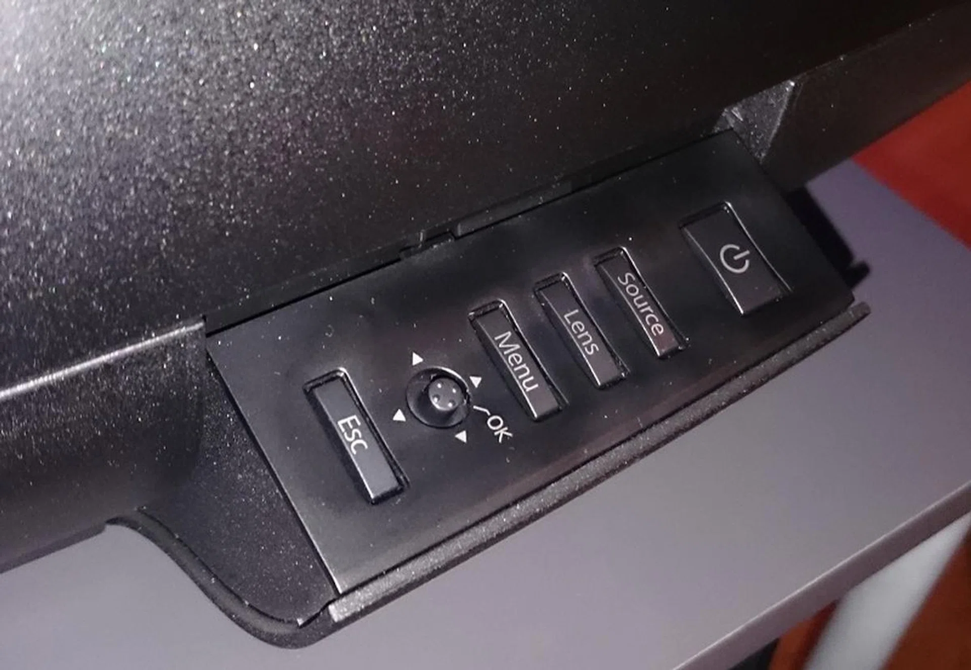 The projector sports a recessed control panel that's built into the right side of the unit.