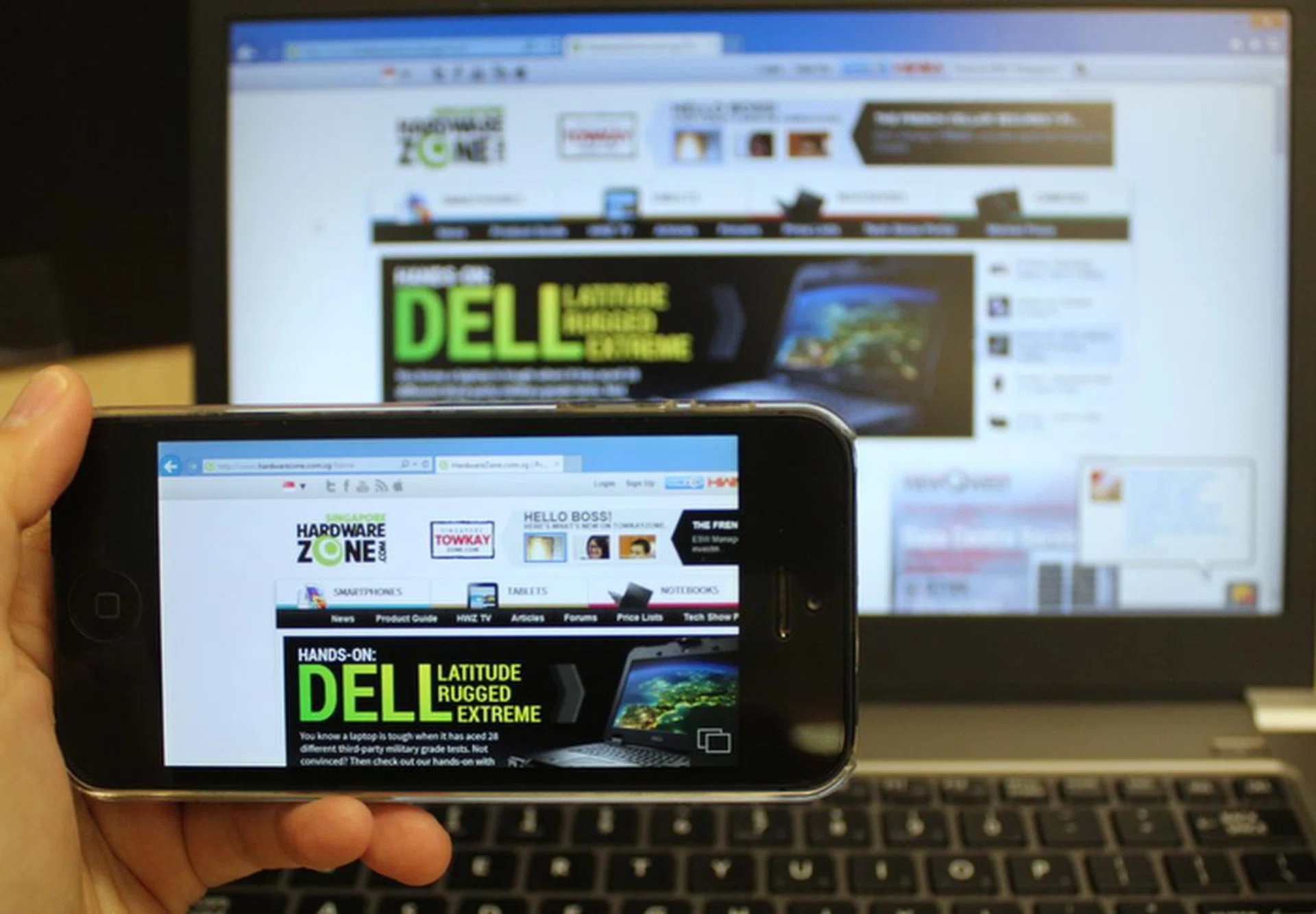 Parallels Access gives you remote access to your computer from your smart device, mirroring your desktop experience. Above, we are using Internet Explorer on the iPhone.