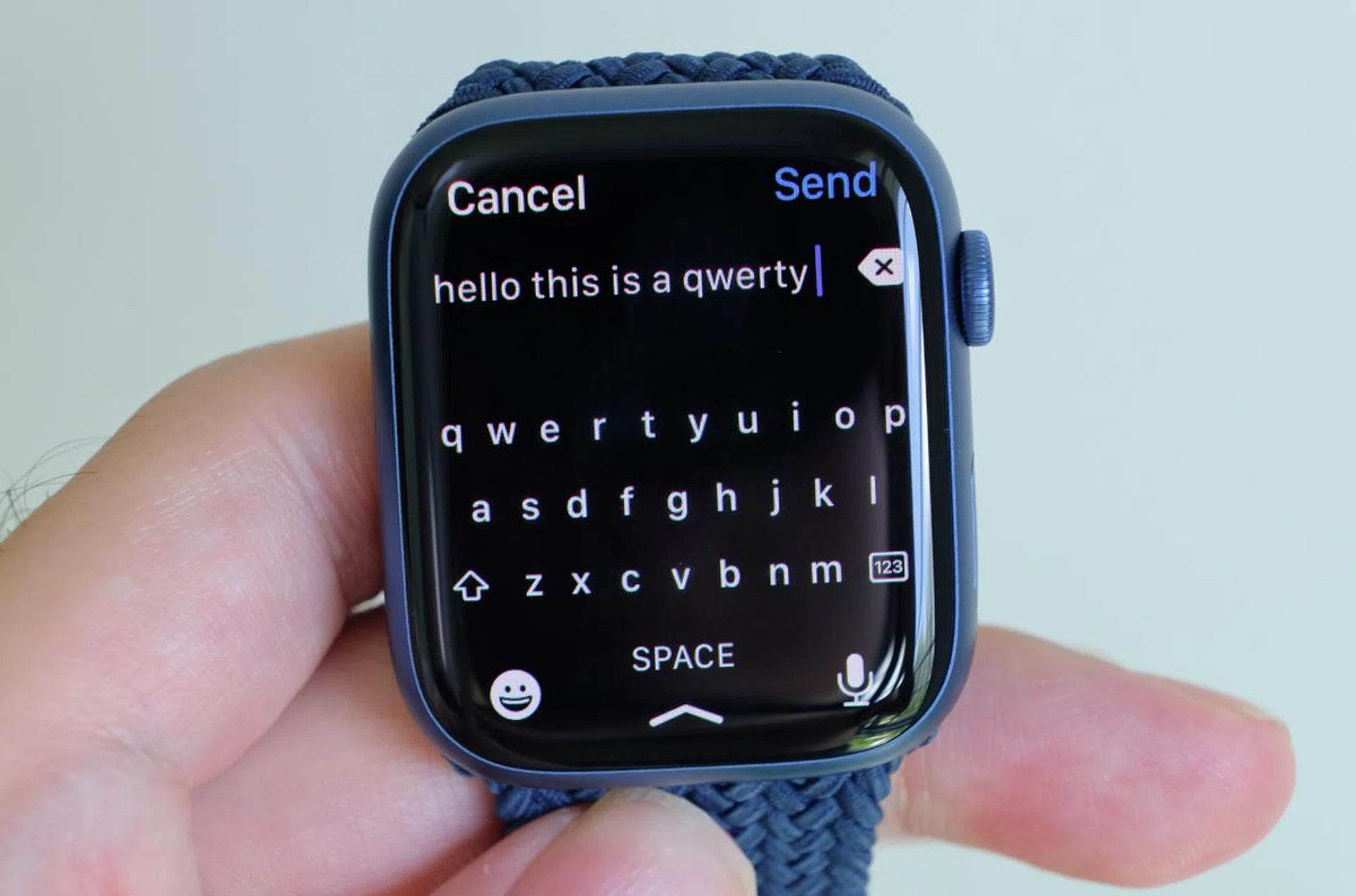 It seems preposterous to type on a keyboard this small but the predictive text input is eerily good.