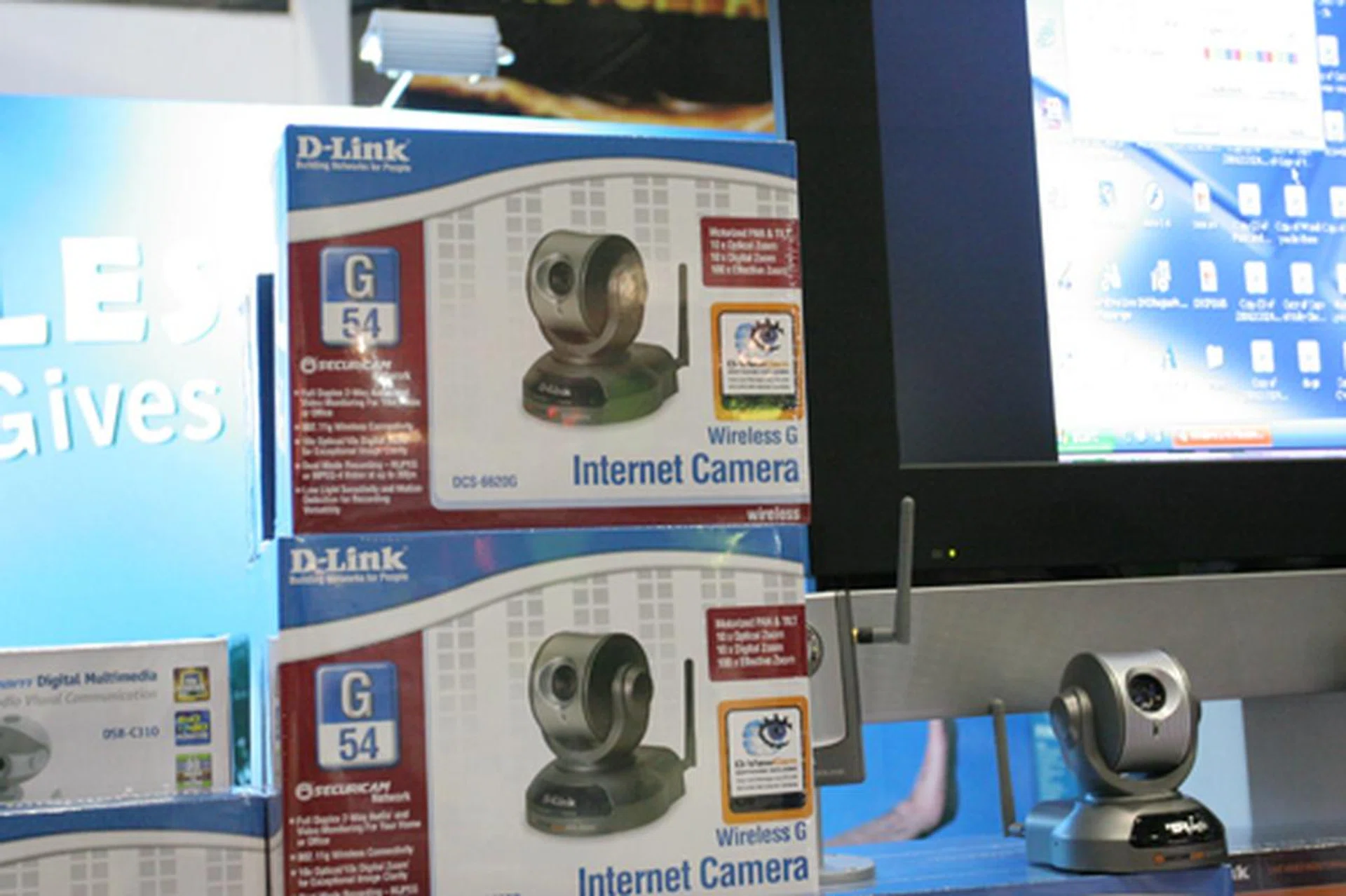  This high end IP camera from D-Link features wireless G 10x optical zoom and two way audio, all for the price of $999.  