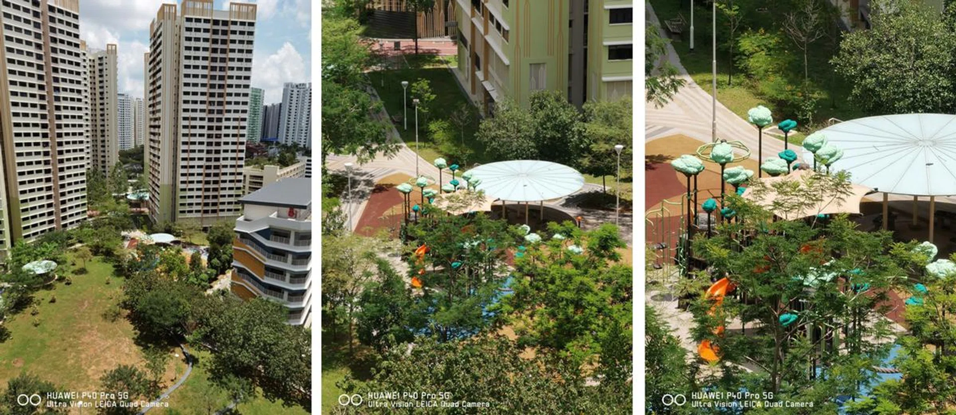 Standard wide camera shot (1x zoom), 5x optical zoom and 10x hybrid zoom compared side by side. (Click to view a larger image.)