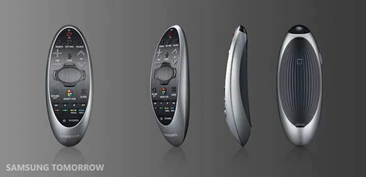 The touchpad on the redesigned remote control is actually over 80% smaller than the one on the 2013 version. (Image source: Samsung Tomorrow.)