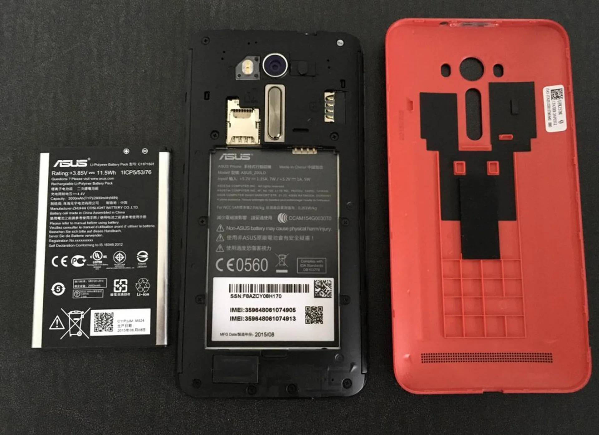 The micro-SIM card slot 1 and microSD memory card slot are located on the left of the rear volume controls while the micro-SIM card slot 2 is located towards the right.