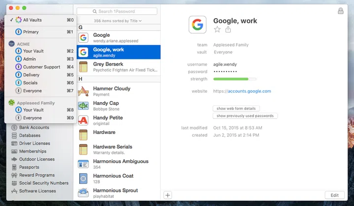 1Password app that shows how it works.