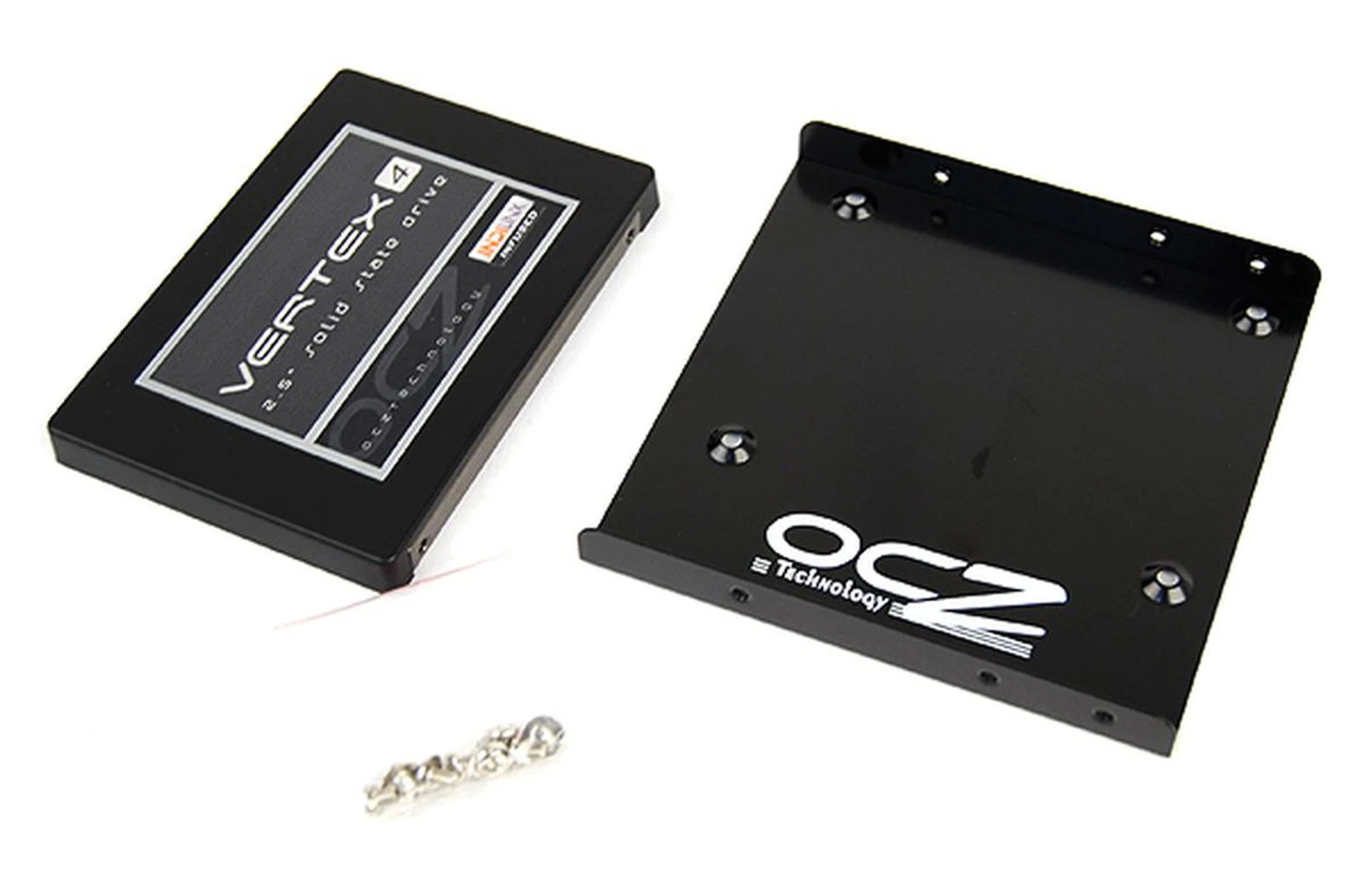 The drive comes with a handy bracket for installation. But that's all, no SATA data nor power cables.