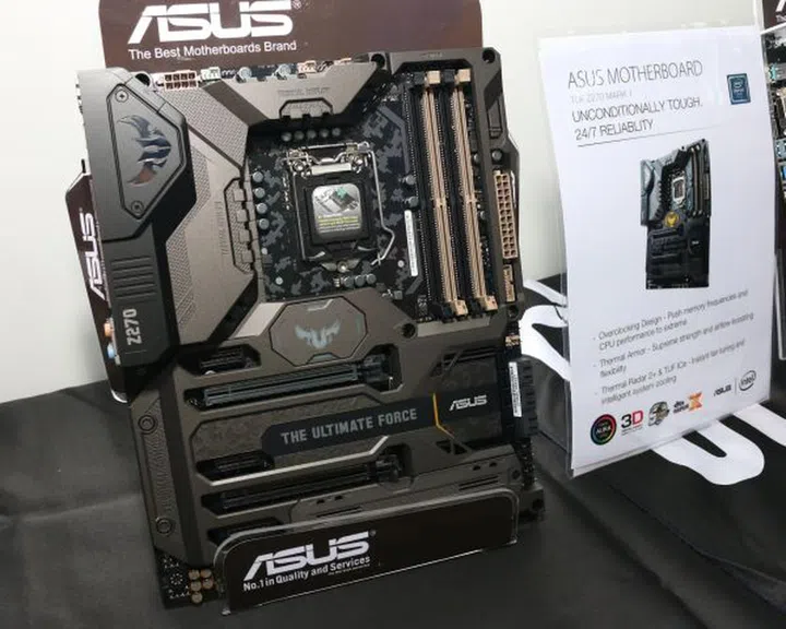 ASUS' TUF series motherboard has returned. Seen here is the TUF Z270 Mark I.