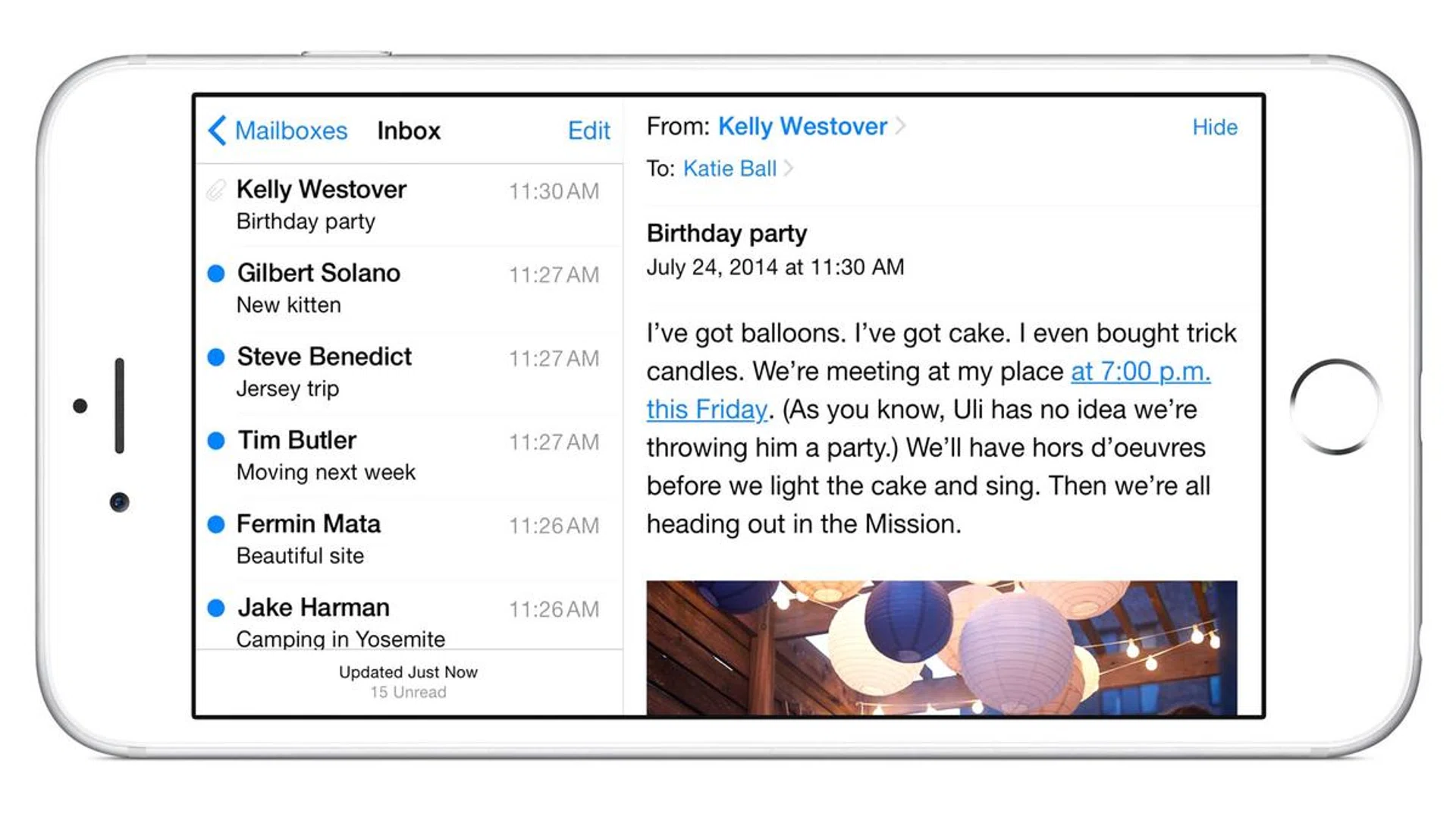 Some apps also take advantage of Landscape mode to display more information. 