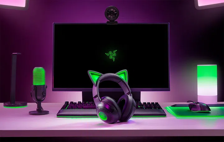 The Kraken Kitty V2 BT in Razer's black and green, which has also been missing from the lineup. Photo: Razer. 