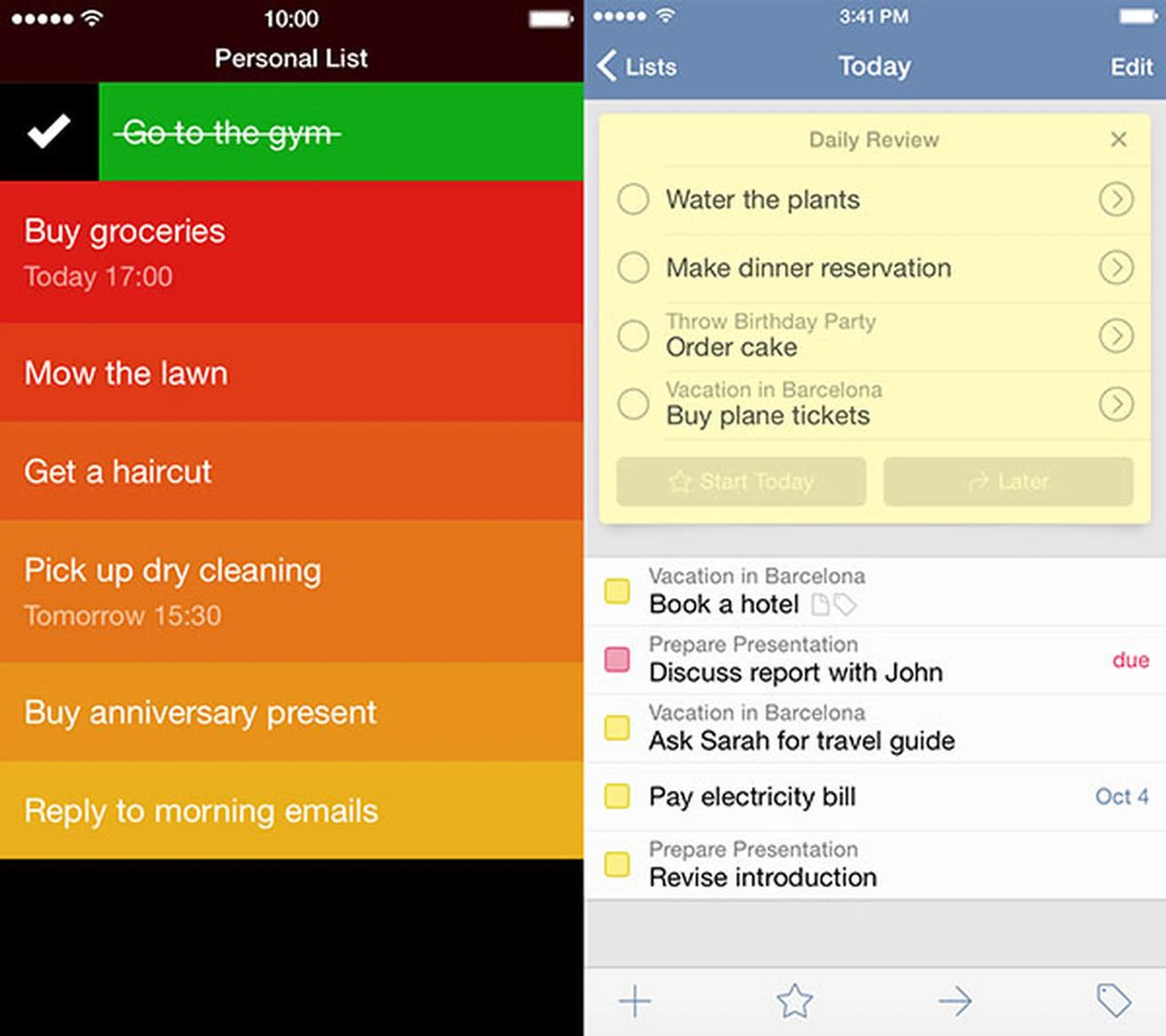 Clear (left) and Things (right).