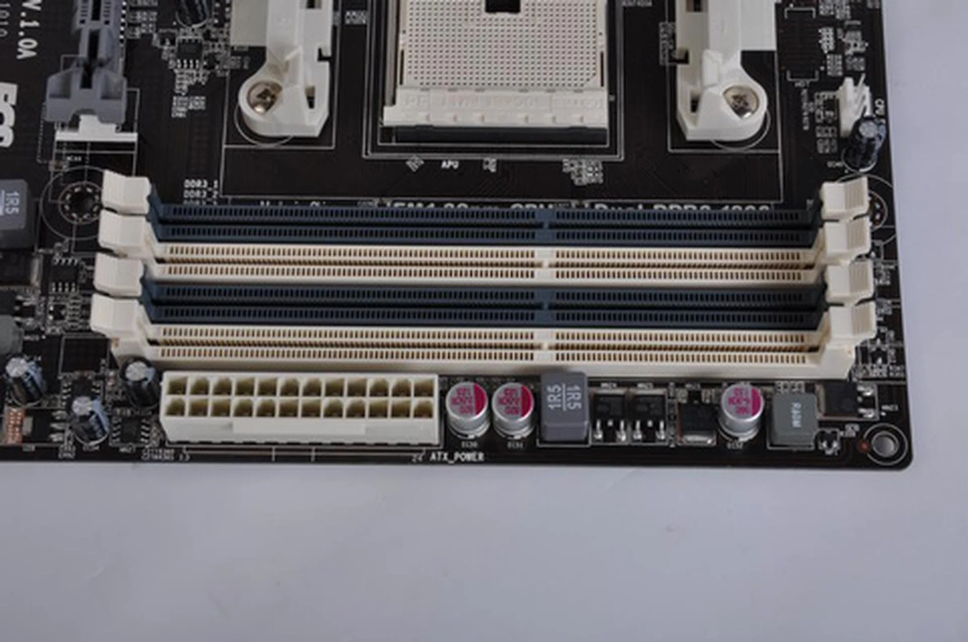 The four DIMM slots can support up to 32GB DDR3 with each slot filled with an 8GB memory module. When overclocked, the board can support up to 2400MHz of memory speed.