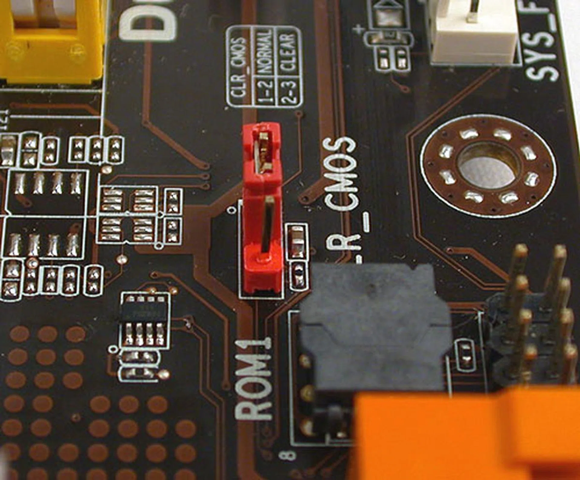 Another standard and must-have feature - the Clear CMOS jumper/button. 