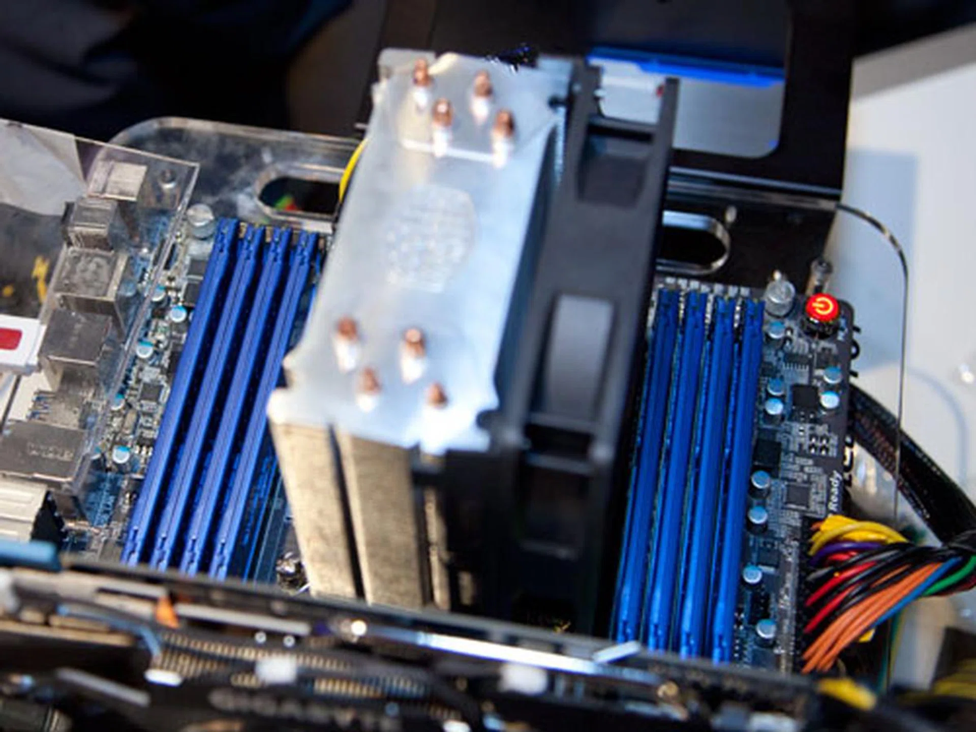 The Sandy Bridge-E system with eight 8GB DDR3 DIMMs, installed in a 2 DIMM per channel configuration.