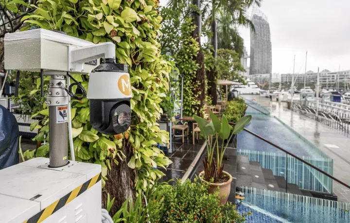 This 5G enabled camera can keep an eye out for unauthorised access. Image courtesy of M1. 