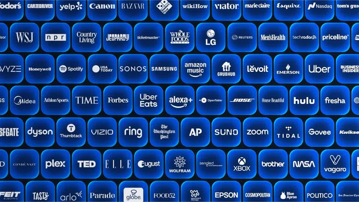 A list of the apps that Alexa+ can work with. Photo: Amazon.