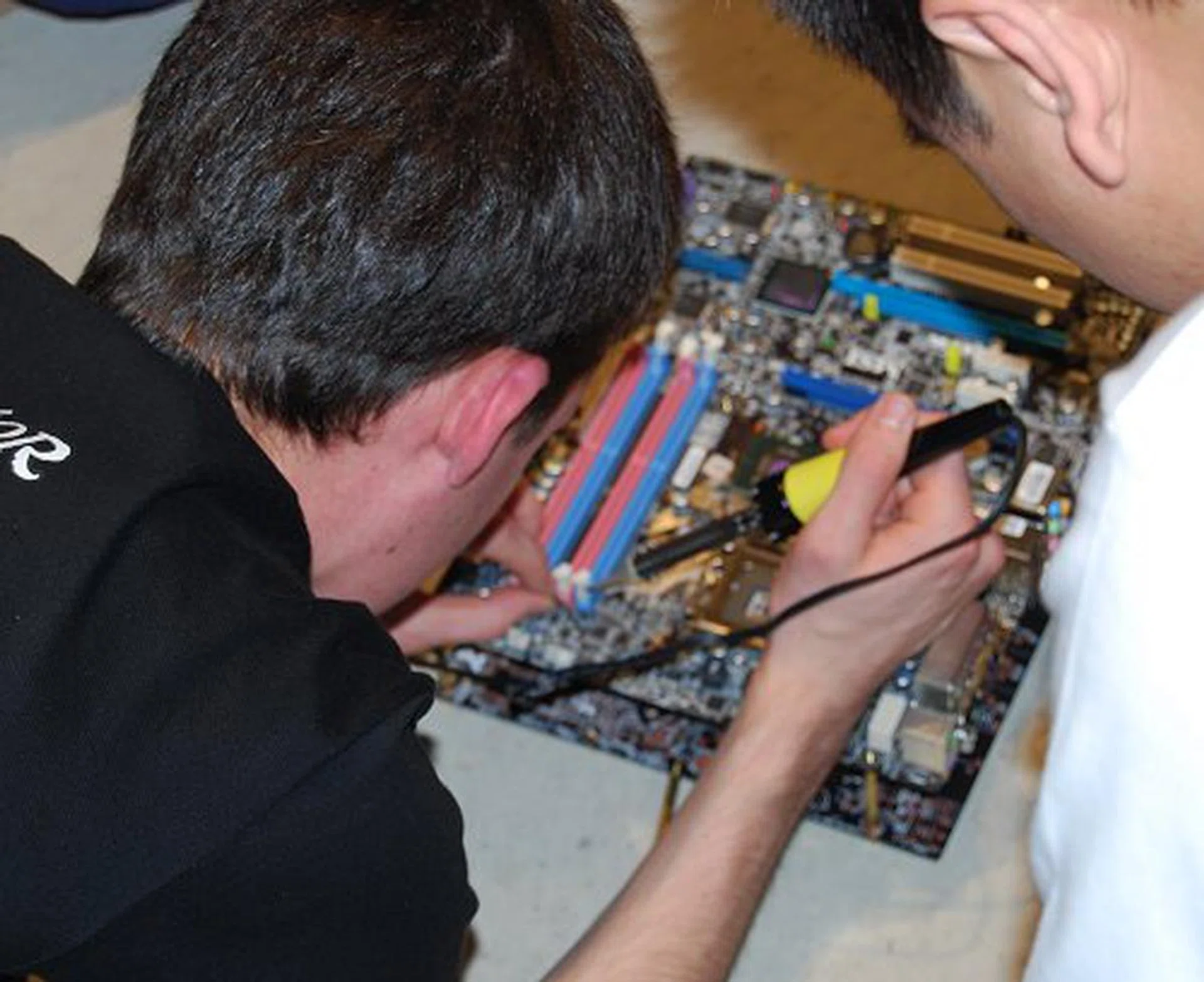  France's Marmott doing some soldering.  